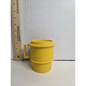 Vintage 70's Tupperware Stackable 1312 Coffee Mug/Cup Yellow FREE SHIPPING